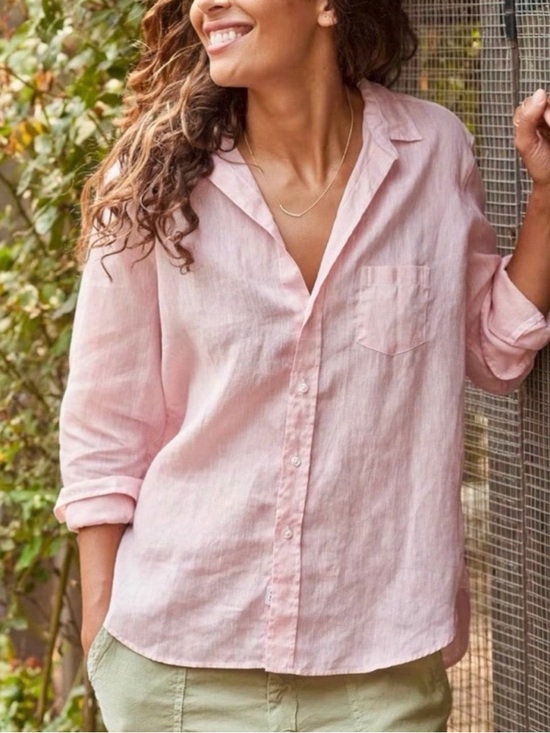 Frank & Eileen Tops - Frank & Eileen Linen Button-Up Shirt - Light Pink